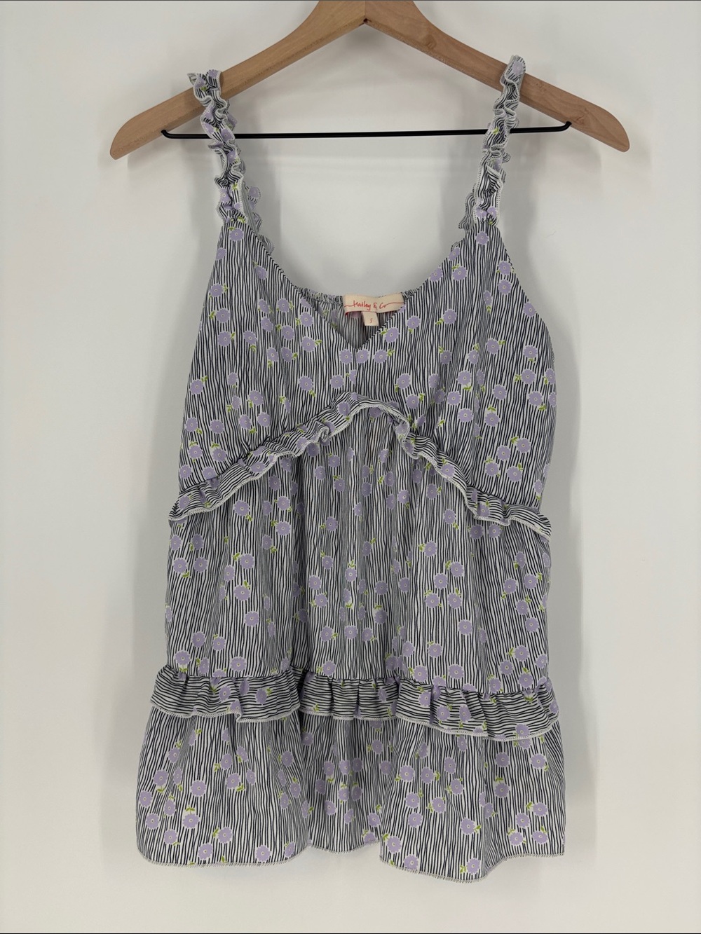Hailey and co stripe floral tank small